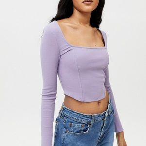 UO Meg Square Neck Top in Lilac NWOT